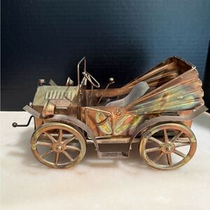 Vintage Collectible copper / brass / tin car music box decor works